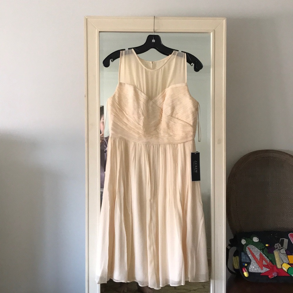 J Crew cream cocktail dress